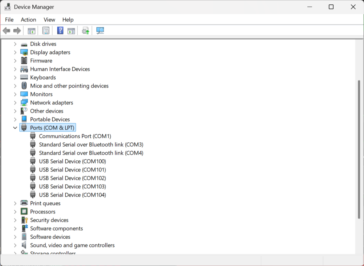 Spikemark Console Device Manager ports
