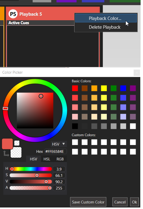 Changing Playback Color