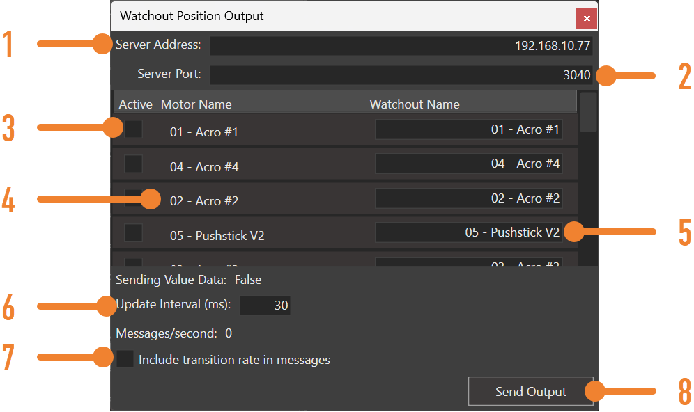 Watchout Output Window
